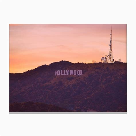 Sunset Over Hollywood Sign Canvas Print by Fy! Photography Archive - Fy