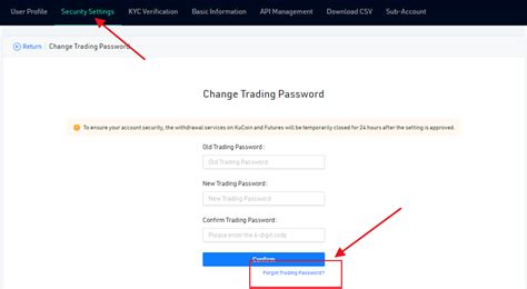 Trading Password Kucoin