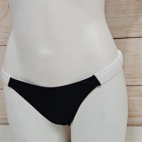 Amazon Swim Brand New Colorblock Bikini Set Square Neck High Cut Cheeky Swimsuit Black White
