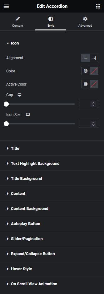 Elementor Accordion Widget Settings Overview The Plus Addons For