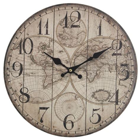 Horloge Murale Beige Mappemonde Cm Leroy Merlin