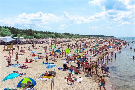 Palanga Lithuania June 27 2020 Crowded Beach In Summer Editorial Image