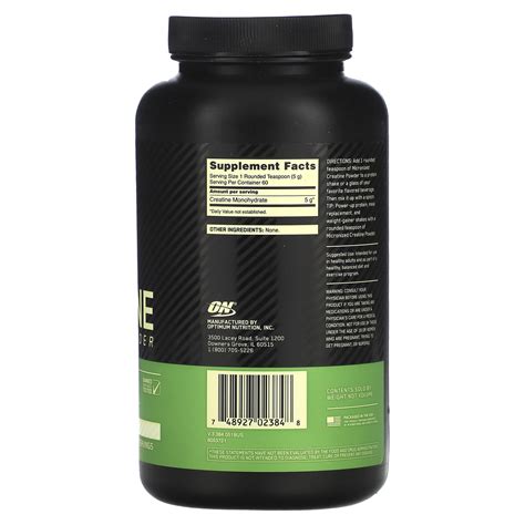 Optimum Nutrition Micronized Creatine Powder Unflavored Oz G