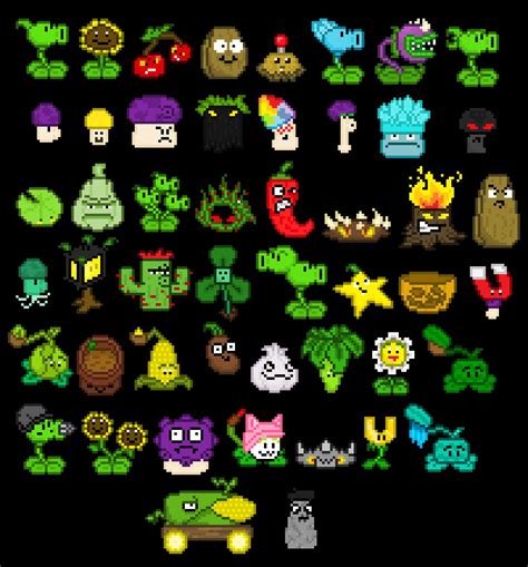 Todas Las Plantas De PVZ1 Pixeladas Resubido Plants Vs Zombies PvZ