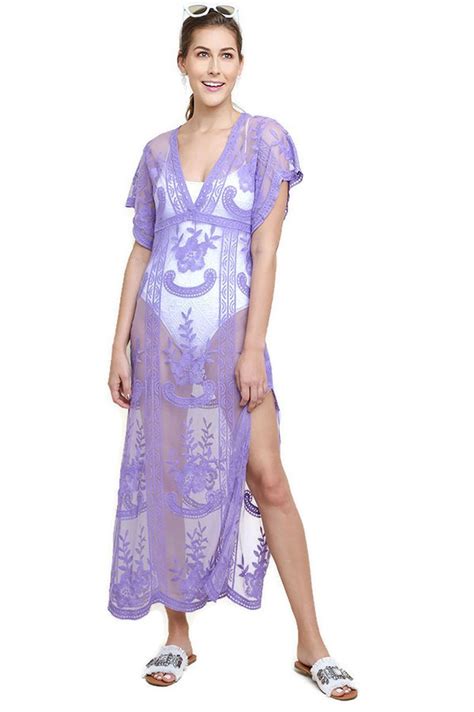 Sheer Lace Maxi Dress Violet In 2021 Sheer Lace Shorts Maxi Dress