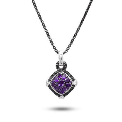 Charles Krypell Sterling Silver Roxy Amethyst Black Sapphire Pendant