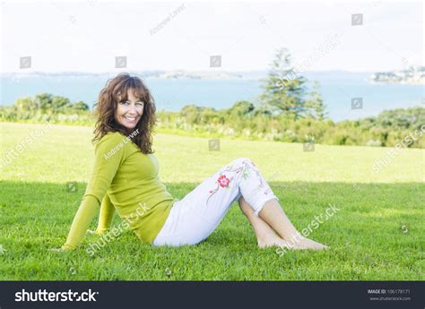 Happy Smiling Mature Woman Sitting On Stock Photo 106178171 Shutterstock