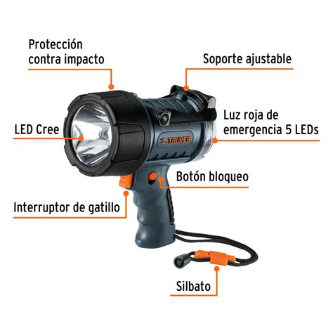 Ficha Tecnica Linterna Reflectora Led Lm Recargable Truper