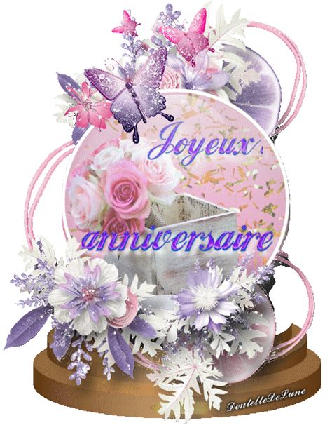 Joyeux Anniversaire Scintillant Roses Papillons Artofit