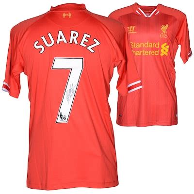 Luis Suarez Liverpool F.C. Autographed Home Red Back Jersey - Fanatics ...