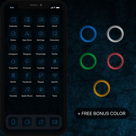Dark Theme App Icons iOS 14 Icon Pack for Aesthetic iOS Home | Etsy