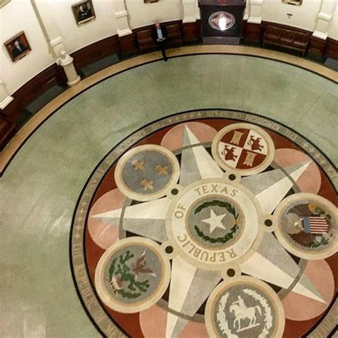 an overhead view of the texas state capitol building's circular floor ...