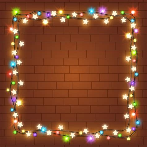 Free Vector | Realistic christmas light frame