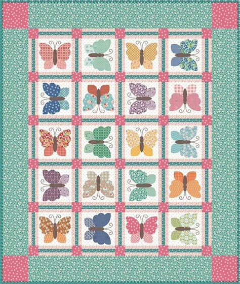 Vintage Butterflies Quilt Kit By Lori Holt Etsy Butterfly Quilt