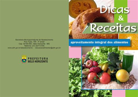 PDF Cartilha De Dicas E Receitas Para Aproveitamento Integral Dos