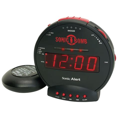 Sonic Bomb Alarm Clock with Bed Shaker