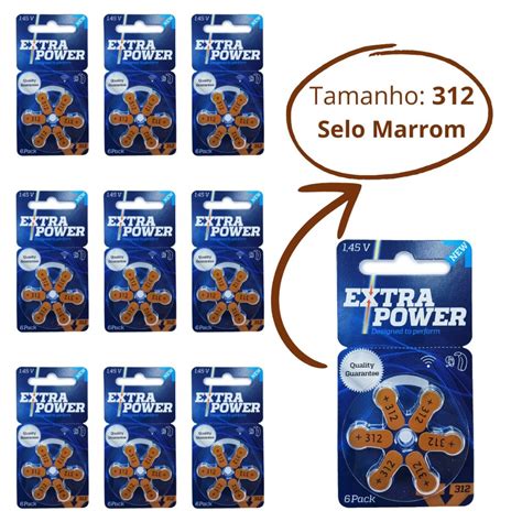 60 Pilhas 312 EXTRA POWER Para Aparelhos Auditivos Shopee Brasil