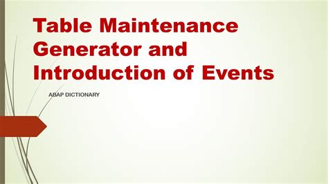 Ep Table Maintenance Generator Sap Abap Tutorial For Beginners