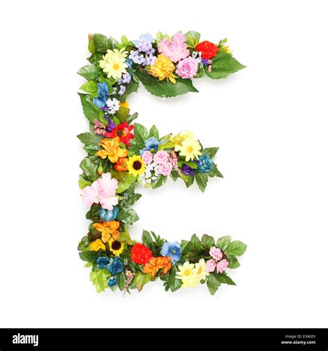 Spring alphabet with flowers letters e hi-res stock photography and ...