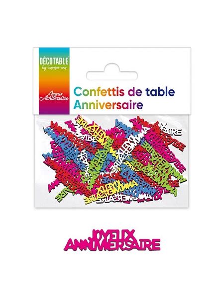 Confettis Joyeux Anniversaire Assortis Hyperfetes