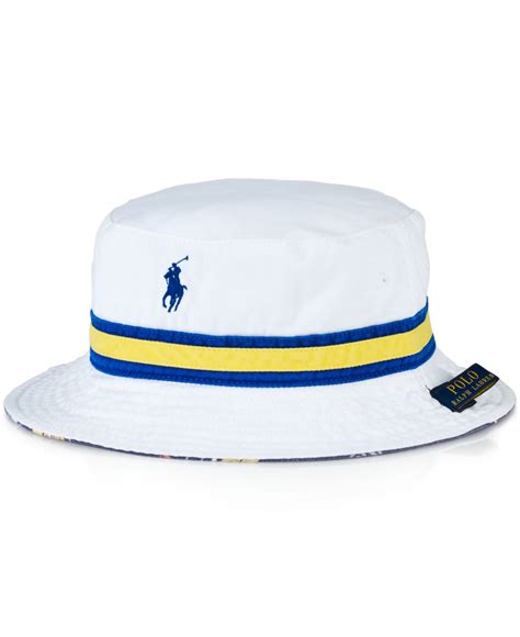 Lyst Polo Ralph Lauren Reversible Bucket Hat In White For Men