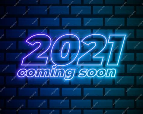 Premium Vector 2021 Neon Text 2021 New Year Design Template Light