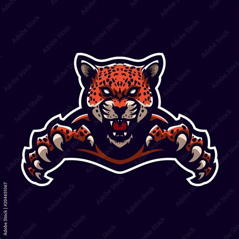 Jaguar Leopard Esport Gaming Mascot Logo Template Stock Vector Adobe