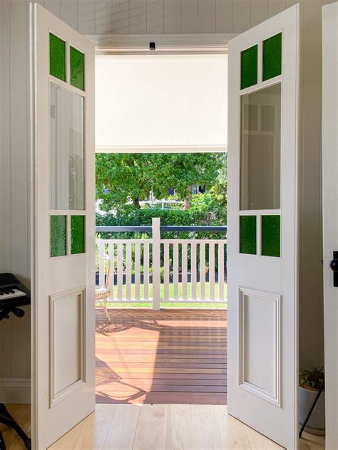 Queenslander Timber French Doors French Doors Green Door House