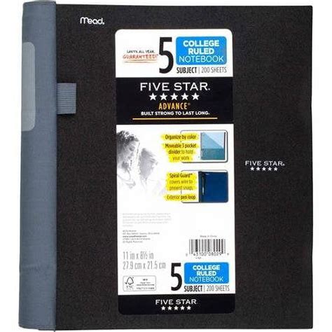 Five Star Advance Spiral Notebook Standard Size 5 Subject College