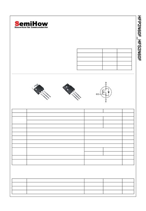HFS2N60F datasheet(1/9 Pages) SEMIHOW | 600V N-Channel MOSFET