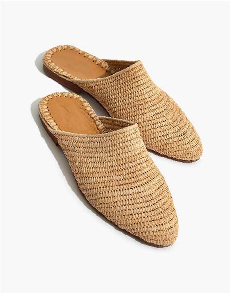 Wolesale X Natural Raffia Slippers Hand Woven Natural Raffia