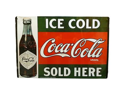 Coca Cola Company Sign Metal Sign Coca Cola Ice Cold Sold Here