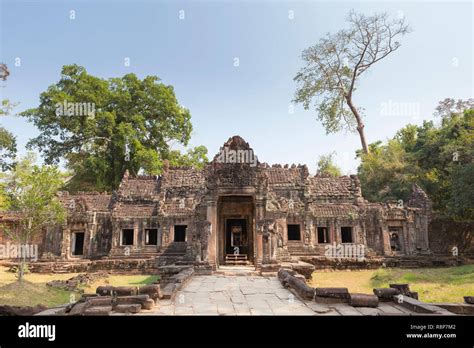 Prasat Preah Khan Temple Ruins Angkor Siem Reap Cambodia Stock Photo