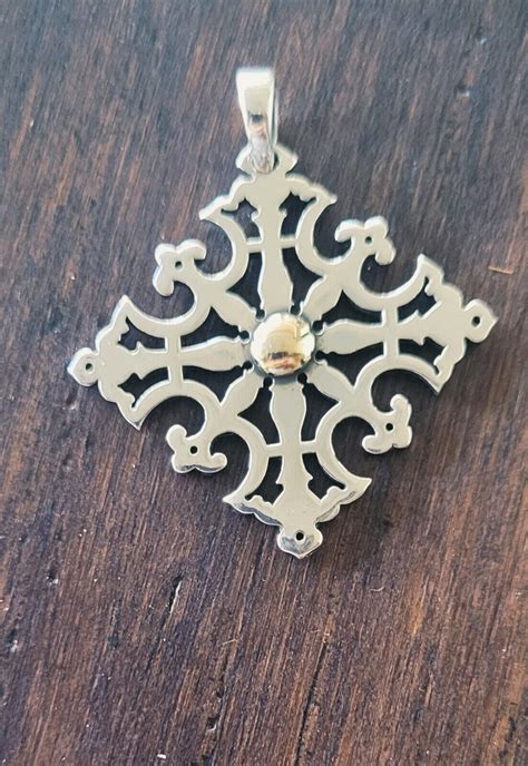 Retired James Avery Openwork Cross With Kt Gold Cen Gem