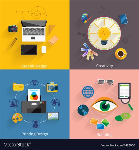 Creative idea branding graphic design icon set Vector Image