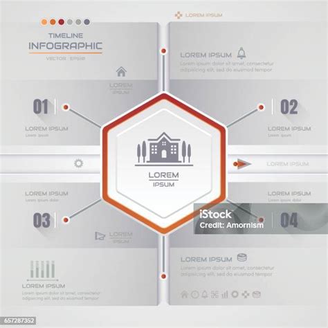 Infografis Template Desain Segi Enam Dengan Ikon Diagram Proses