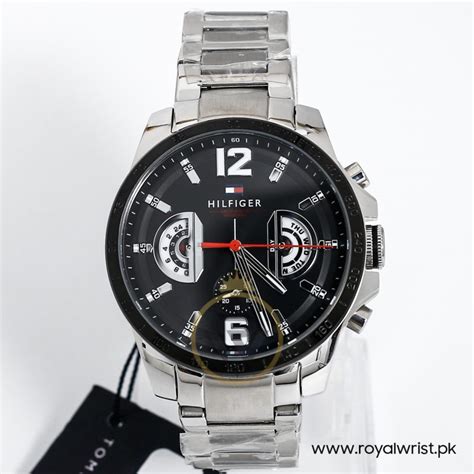 Tommy Hilfiger Mens Quartz Stainless Steel Black Dial 46mm Watch