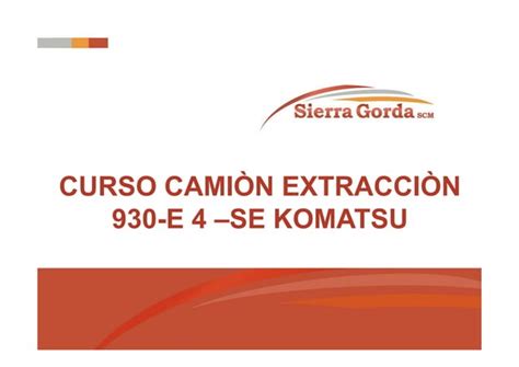 Curso Cami N Extracci N E Se Komatsu Pdf