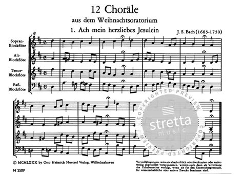 Zw Lf Chor Le Von Johann Sebastian Bach Im Stretta Noten Shop Kaufen