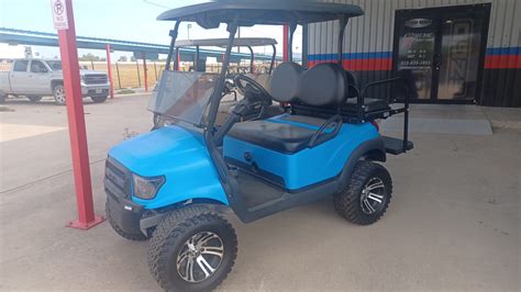 2017 CLUB CAR ALPHA Lifted 4 Passenger – BLUE - Ennis Golf Carts