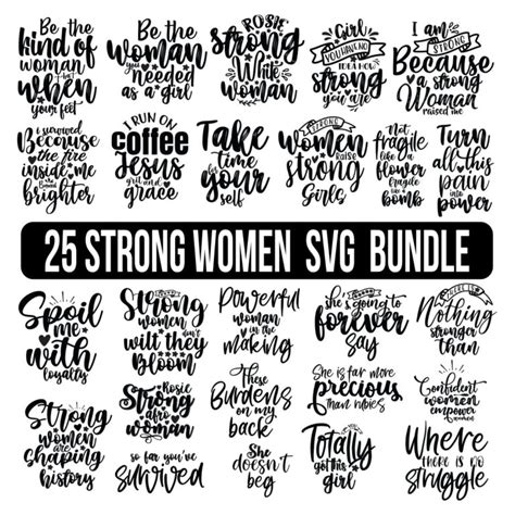 Strong Women Svg Bundle Strong Woman Bundle Woman Empowerment Png