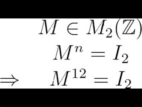 Oral Mines Ponts Un Grand Classique Matrices Coefficients Entiers