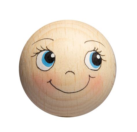 Handbemaltes Holzkopferl Smile Nr L Cheln Lachendes Gesicht Holzkopf