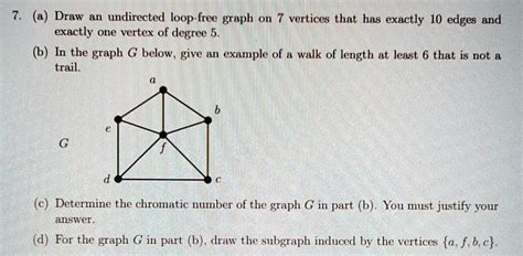 Solved A Draw An Undirected Loop Free Graph On Vertices That Has