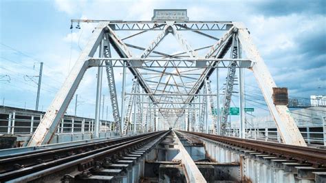 Train Trestle Bridge Over River . the Railway Bridge of Iron Stock ...