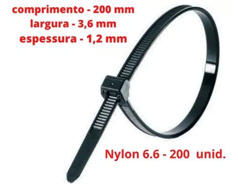 Precintos Abra Adeiras Plasticas Nylon Cm Enforca Gato Color Negro