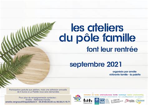 Ateliers Du P Le Famille Programme Septembre La Palette Le