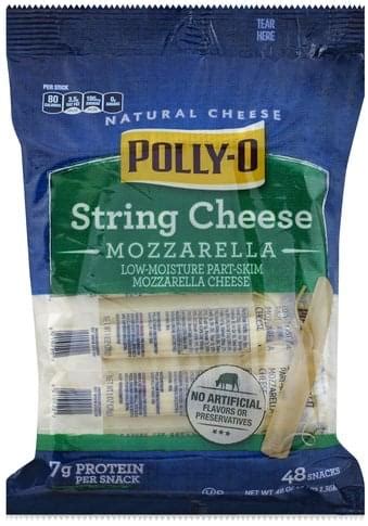 Polly O Low-Moisture, Mozzarella, Part-Skim String Cheese - 48 ea ...