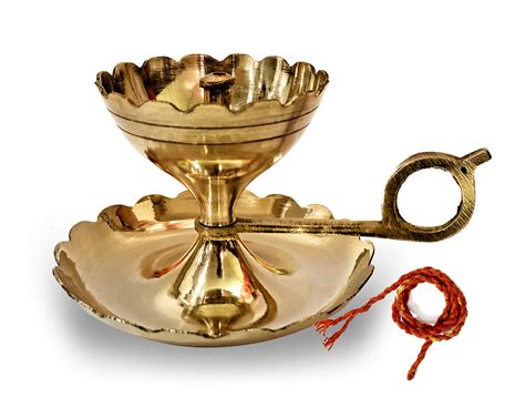 Buy SATVIK Extra Large Size Kuber Brass Aarti Diya With 16 Inch Red