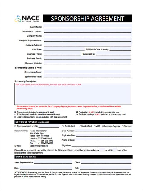 Free Event Sponsorship Forms In Ms Word Pdf Pages